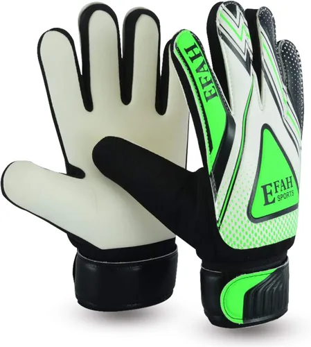 Guantes de portero de fútbol para niños y jóvenes, guantes de portero de fútbol con agarres fuertes Negro/Verde