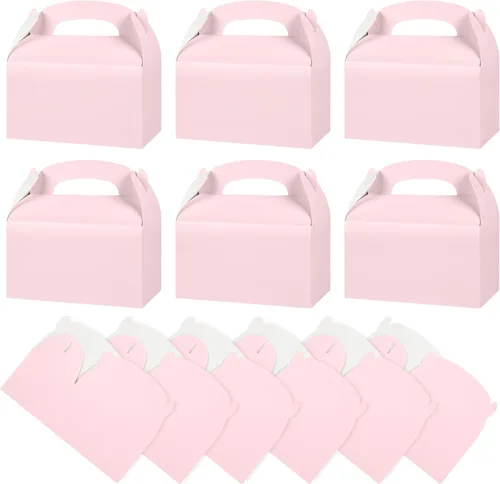 Miniatura 2 de DjinnGlory Paquete de 36 cajas de regalo de fiesta rosas con asa para baby shower, cumpleaños, despedida de soltera, boda, para todas las ocasiones