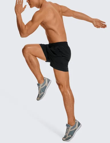 Miniatura 4 de CRZ YOGA Pantalones cortos de entrenamiento sin forro para hombre, ligeros, de secado rápido, para correr, deportes, gimnasio, con bolsillos