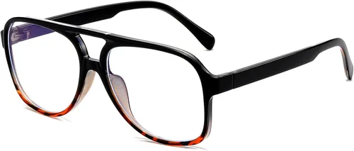 Miniatura 10 de Gafas de aviador retro con luz azul para mujeres y hombres de los años 70, gafas de piloto con marco de gran tamaño, antifatiga ocular