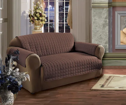 Miniatura 2 de Elegant Comfort Protector acolchado para muebles: microfibra de tratamiento especial tan suave como el algodón egipcio, sofá chocolate de 110 x 75.5