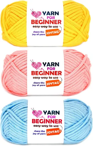 Miniatura 30 de Paquete de 3 hilos de ganchillo de mezcla de algodón y nailon - azul, gris, verde - 3x50g - puntadas fáciles de ver - kit de ganchillo y tejido