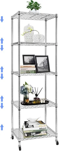 Miniatura 15 de BNSPLY Estantería ajustable de 3 niveles, estante de alambre de metal con certificado NSF, pies niveladores, estante de almacenamiento de pie