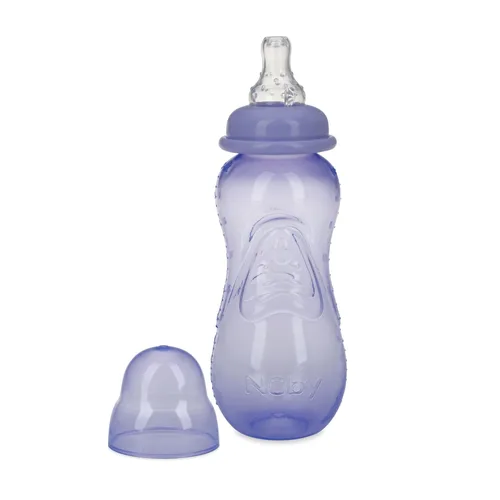 Miniatura 3 de Nuby Biberones de cuello estándar antigoteo, 10 onzas (paquete de 3), boquilla de control de flujo variable, sistema de aire anticólicos, 0 meses