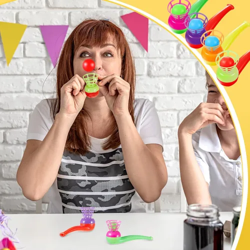 Miniatura 3 de Liliful 50 piezas de juguete de soplado de bolas, bolas flotantes, alivio del estrés, bolas flotantes, juguete de soplado de equilibrio para fiesta