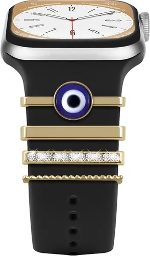 Miniatura 20 de ALMNVO Bling Charms de diamante para correas de Apple Watch, Charms de 46 mm, 45 mm, 44 mm, 42 mm, 41 mm, 40 mm, 38 mm, 49 mm, anillos decorativos