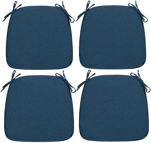 Miniatura 14 de Magpie Fabrics Juego de 2 cojines para sillas de exteriores e interiores de 17 x 16 x 2 pulgadas con lazos, impermeables, para todo tipo de clima