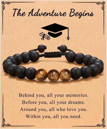 UNGENT THEM Pulsera de piedra natural para hombres, adolescentes, aniversario, graduación, cumpleaños, día del padre, Pascua, Navidad, regalo para