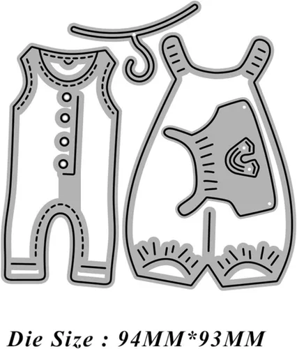 Miniatura 2 de Overoles de bebé troquelados para hacer tarjetas, troqueles de corte de metal, troqueles de papel para álbumes de recortes, suministros de 03