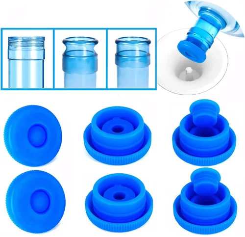 Tapa reutilizable para jarra de agua de 5 galones, tapas de botella de agua de 2.165 in, tapas de silicona de repuesto antisalpicaduras, paquete de