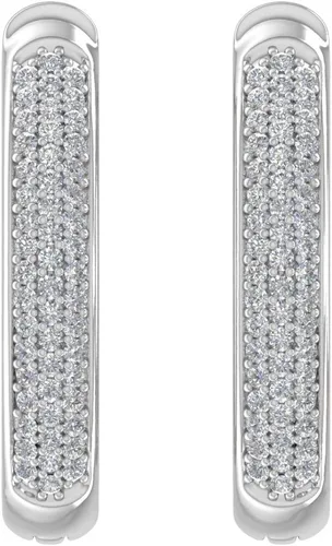 Miniatura 2 de Aretes tipo argolla con diamantes de 1 quilate en oro de 10 quilates o platino 950