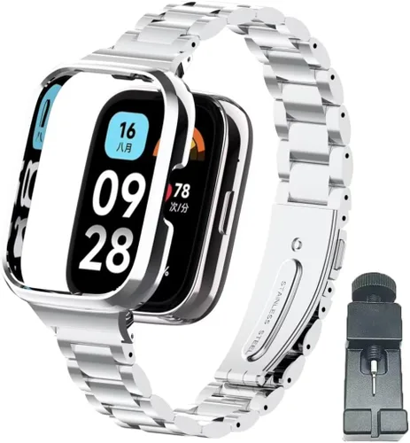 Miniatura 8 de Compatible con Xiaomi Redmi Watch 3 Active Bands, correa de repuesto de metal de acero inoxidable para reloj inteligente Redmi Watch 3 Active