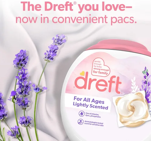 Miniatura 2 de Dreft - Detergente para ropa en cápsulas XL, aroma ligero, lavanda, 18