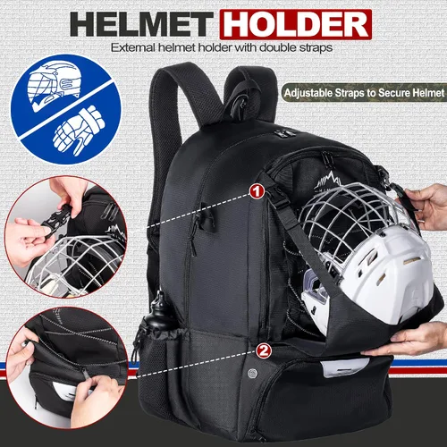 Miniatura 4 de Mochila para lacrosse GoHimal extra grande con soporte para palo de arrastre Tow Stick Holder