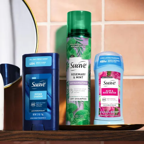 Miniatura 8 de Suave Desodorante antitranspirante para mujeres, desodorante invisible para las axilas, protección contra olores y humedad, aloe y agua de rosas