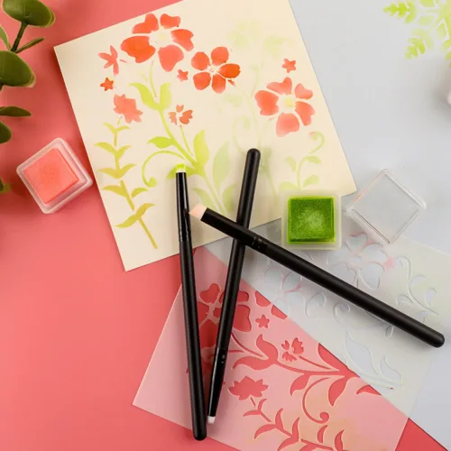 Miniatura 5 de Juego de 14 pinceles redondos planos para acuarela, para manualidades, álbumes de recortes, tarjetas de papel, para hacer detalles finos, acrílicos