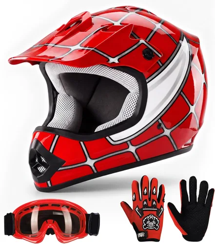 Miniatura 12 de TCT-MOTORPARTS - Casco para niñas con mariposa rosa, aprobado por el DOT, para motocross, ATV, fuera de pista o moto, de cara completa, incluye