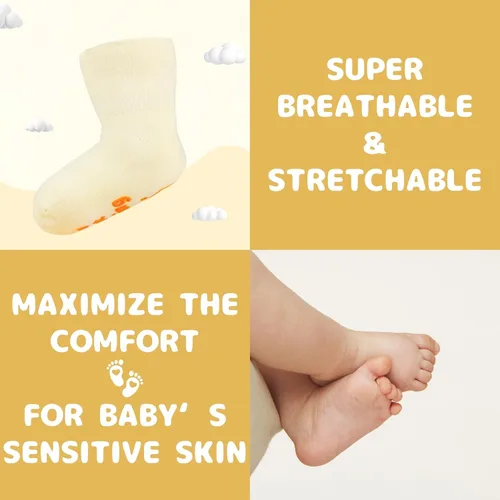 Miniatura 6 de InnoBeta Juego de calcetines para bebé con citas divertidas (4 pares) calcetines para recién nacidosbebés para baby shower, revelación de género