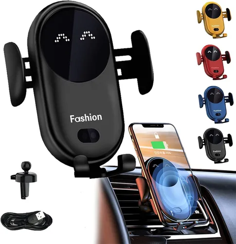 Smartcar - Cargador inalámbrico para teléfono, soporte de teléfono celular de moda para automóvil, cargador inteligente para teléfono, cargador