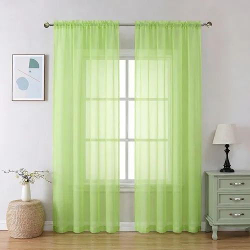 Miniatura 93 de Aiyufeng 2 paneles de cenefa transparente negra de 14 pulgadas de largo, cortinas cortas negras transparentes para dormitorio, cortinas de cocina