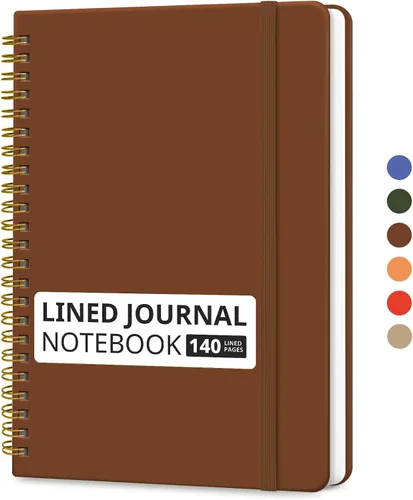 Miniatura 25 de Cuaderno rayado en espiral para mujeres y hombres, 140 páginas, cuaderno de tapa dura con rayas universitarias para trabajo y toma de notas, diarios