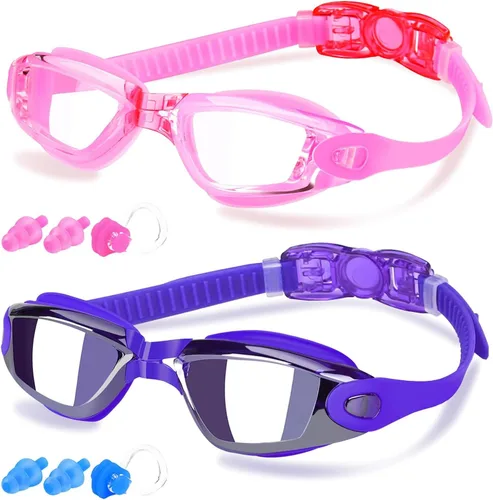 Miniatura 6 de COOLOO Gafas de natación, paquete de 2 gafas de natación para hombres y mujeres, gafas de natación para adultos, jóvenes, adolescentes, niños, gafas