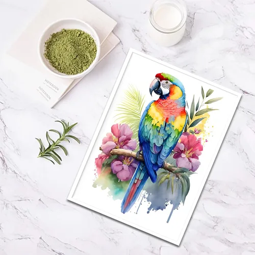 Miniatura 4 de SENQAO Kits de pintura de diamantes para adultos principiantes, taladro redondo completo, gema pájaros, flores, kit de arte de diamante, pintura