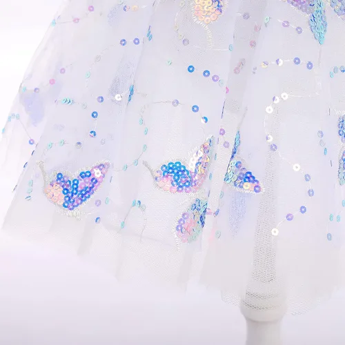 Miniatura 7 de AFAVOM Camisola de lentejuelas de mariposa para niñas, vestido de ballet con volantes, falda tutú con purpurina, leotardo, disfraz de bailarina