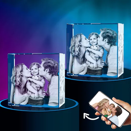 Miniatura 11 de ArtPix 3D Foto de cristal, regalos personalizados con tu propia foto para papá, mamá, hombres, mujeres, imagen grabada con láser 3D, cristal Una