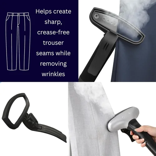 Miniatura 5 de SALAV® Juego de accesorios: prensa para pantalones, cepillo de tela, mini tabla de planchar, paquetes descalcificadores de 3 piezas, compatible