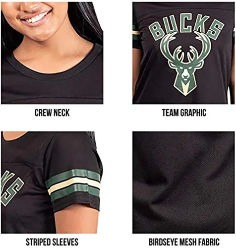 Miniatura 4 de Ultra Game - Camiseta de malla súper suave oficial de la NBA para mujer Negro