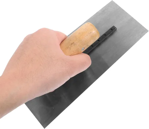 Miniatura 3 de Housoutil Paleta de mano resistente Paleta de hormigón Mango de madera Herramientas de albañilería para yeso