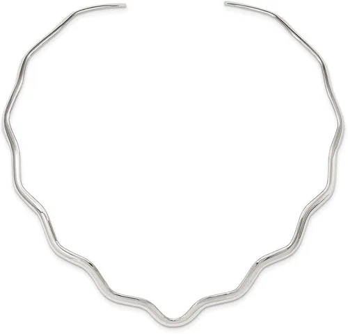 Miniatura 2 de Plata esterlina Ondulado V-Forma cuello cuello estilo QG1750