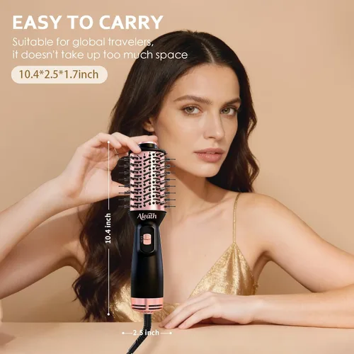 Miniatura 8 de Aleath Cepillo secador de pelo para viajes: regalos 2026 para mujeres - Pequeño cepillo de aire caliente con doble voltaje automático - Cepillo