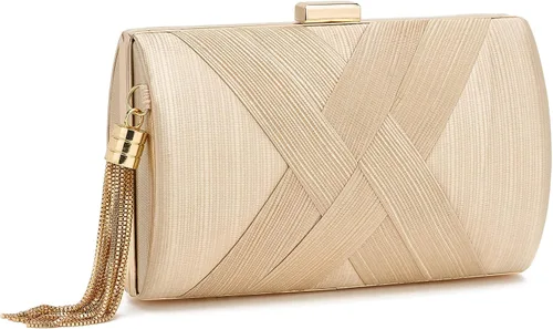 Bolso de mano para mujer, bolso de noche con flecos, bolso de mano para mujer, bolso de mano de boda, bolso de mano con cadena, bolso cruzado