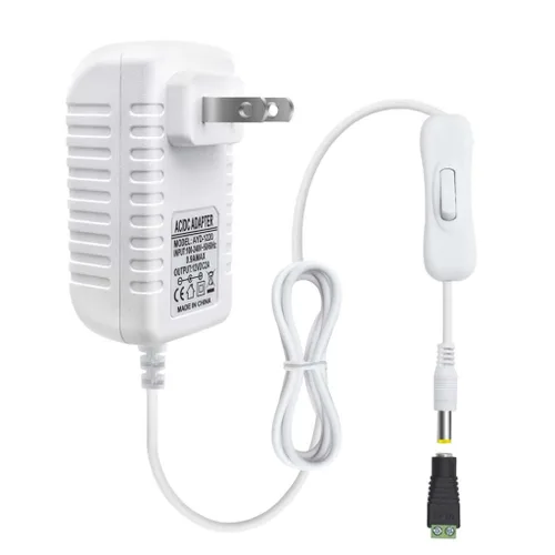 Miniatura 20 de Fuente de alimentación de 12 V, fuente de alimentación de 12 voltios 3A 36 W CC con interruptor de encendido y apagado, adaptador de corriente LED