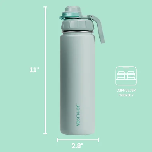 Miniatura 3 de Vesmoon Vessence Botella de infusión de té de acero inoxidable de 24 oz para té de hojas sueltas, agua, hierbas, frutas - Botella aislada de triple