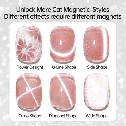 Miniatura 5 de UR SUGAR Crystal Cat - Esmalte de uñas de gel magnético para ojos, color gris, 0.5 onzas líquidas, esmalte de gel magnético iridiscente