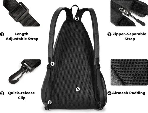 Miniatura 4 de A11N SPORTS Bolsa de Pickleball, Bandolera Reversible con Correa Cruzada/Mochila para Mujeres y Hombres
