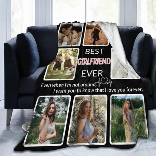 Miniatura 33 de Manta personalizada con collage de fotos, para hermana, amiga, madre, padre, familia, mascotas, parejas, en Navidad, cumpleaños, aniversario, regalo