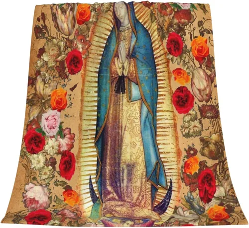 Miniatura 2 de Manta de franela suave y acogedora con diseño de Virgen María de Guadalupe de 40 x 50 pulgadas, manta de microfibra ligera y mullida, regalo