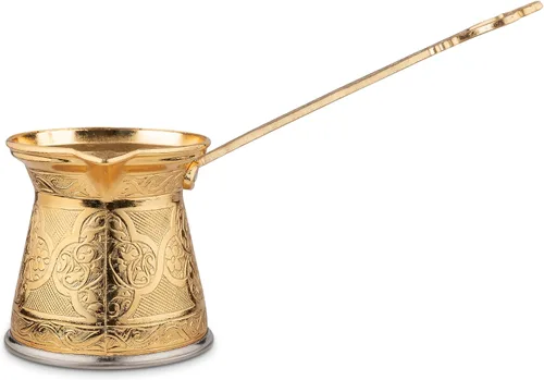 Miniatura 6 de Alisveristime Auténtica cafetera turca, hecha a mano Cezve/Ibrik, 3.14 pulgadas de ancho, 3.14 pulgadas de alto, 13.52 onzas ¡Mejora tu experiencia