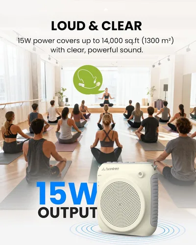 Miniatura 6 de Avantree VoxAmp Lite - Amplificador de voz inalámbrico para profesores y aulas, hablar mientras reproducen audio Bluetooth, altavoz de 15 W