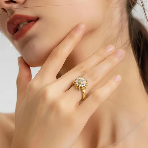 Miniatura 55 de Anillo de plata de ley 925, minimalista, ajustable, hecho a mano, para mujeres y niñas
