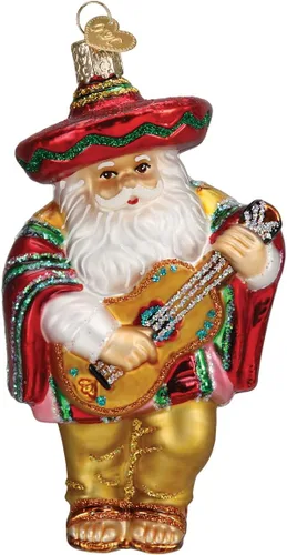 Miniatura 11 de Old World Christmas - Adorno de Santa tonto pequeño de vidrio soplado para árbol de Navidad, decoración festiva hecha a mano, colección de Santa