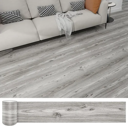 Miniatura 19 de Lareko 6 pies cuadrados, azulejos de suelo de madera para despegar y pegar, paquete de 4 azulejos de vinilo gris (sin residuos de adhesivo) 36"×6
