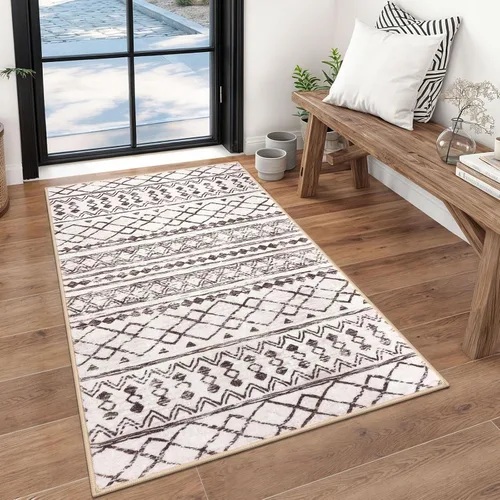 Miniatura 108 de KUTA Alfombras Boho para pasillos de 2.6x10 pies, alfombra de pasillo marroquí lavable, antideslizante, vintage, gris, alfombras de cocina, ultra