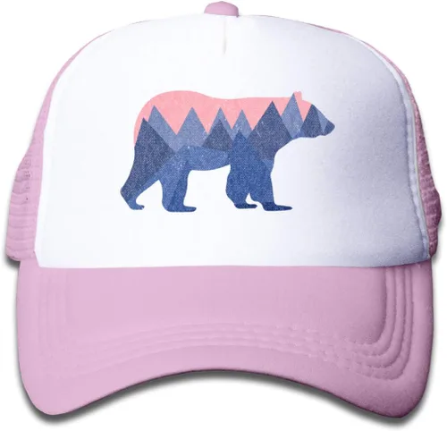 Waldeal - Gorra de béisbol para niños y niñas de 3 a 8 años, diseño de oso de montaña