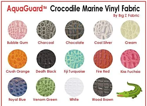 Miniatura 7 de AquaGuard® Tela de vinilo marina de cocodrilo, 14 colores, 1-5-10-15-20-30 yardas, tapicería de PVC impermeable comercial al aire libre