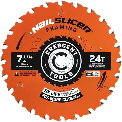 Miniatura 2 de Crescent Industrial Products CSBFR-724-10 - Cortadora de uñas de 7-1/4 pulgadas, hoja de marco de 24 dientes, paquete de 10 cuchillas